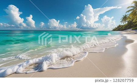 青い海とサンゴ礁 128207759