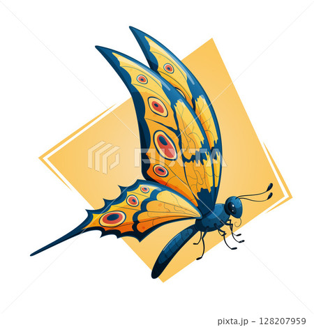 Butterfly on a yellow background. Vector illustration. Butterfly on a yellow background. Vector illustration. 128207959