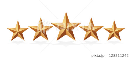 Five Star Rating Isolated on White Background Vector Illustration Five Star Rating Isolated on White Background Vector Illustration 128211242