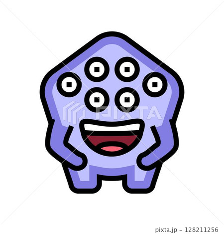 multiple eyes cute monster color icon vector illustration multiple eyes cute monster color icon vector illustration 128211256