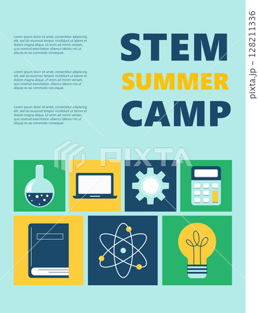 STEM Summer Camp Science Education Banner 128211336