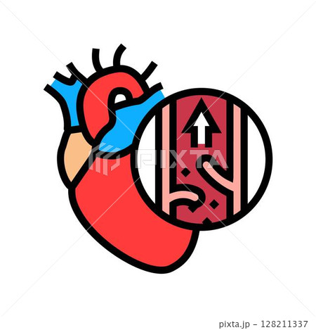 mitral valve prolaps cardiology disease color icon vector illustration 128211337