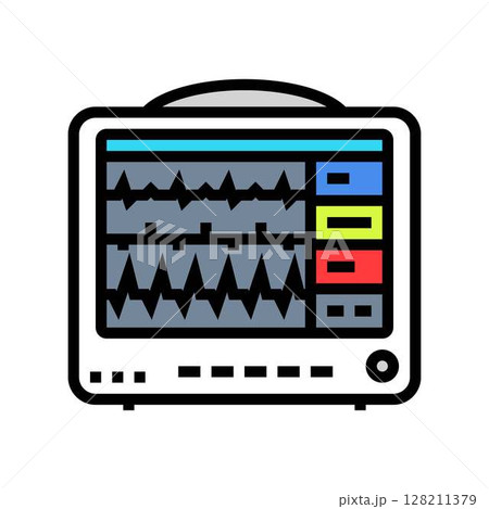 heart rate monitor cardiology accessories color icon vector illustration 128211379