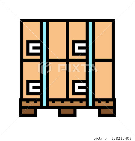 pallet box cardboard packaging color icon vector illustration pallet box cardboard packaging color icon vector illustration 128211403