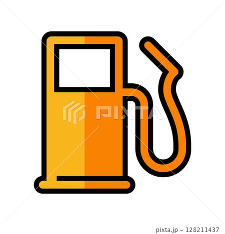 low fuel warning car driving obstacles color icon vector illustration 128211437