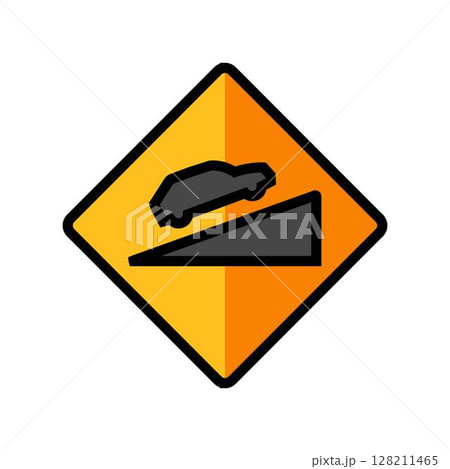 steep hills car driving obstacles color icon vector illustration 128211465