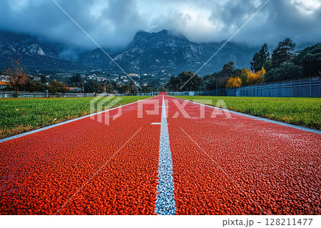 Track and field stadium 128211477