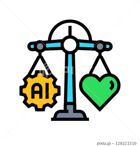 ethical ai balance scale deep learning color icon vector illustration ethical ai balance scale deep learning color icon vector illustration 128211510
