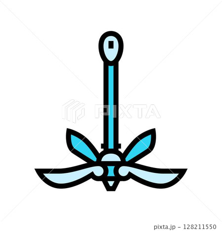 anchor kayak water trip tourism color icon vector illustration 128211550