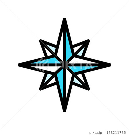 navigation star geographical discoveries color icon vector illustration 128211786