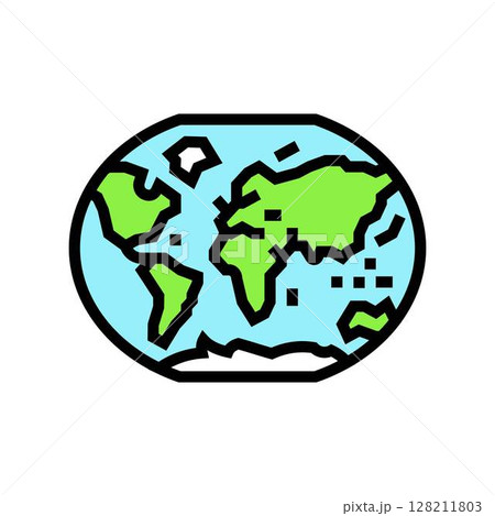 world map geographical discoveries color icon vector illustration 128211803