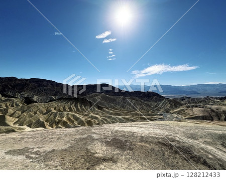 Zabriskie Point's signature rock formations, Death Valley National Park, California Zabriskie Point's signature rock formations, Death Valley National Park, California 128212433