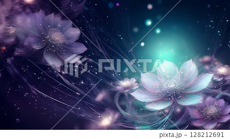 夜に咲く幻想的な光の花々 夜に咲く幻想的な光の花々 128212691