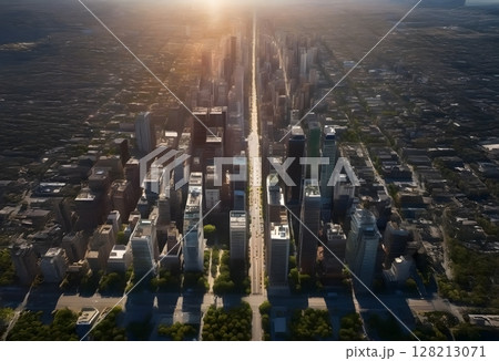 都市を貫く黄金の大通り 都市を貫く黄金の大通り 128213071
