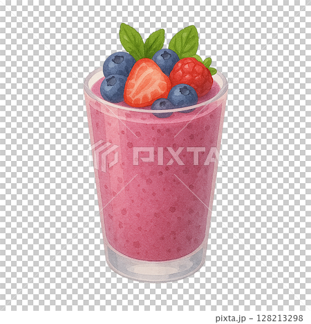 水彩風ベリースムージーイラスト 128213298