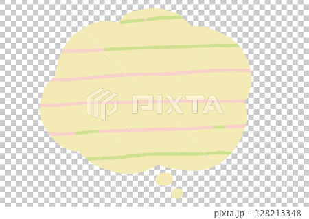 手描き雲形の吹き出し素材　黄色ボーダー 128213348