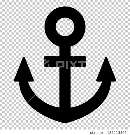 錨のベクターイラスト　海と船のアイコン、装飾、背景素材 128213805