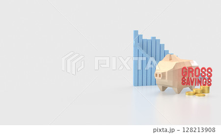 The Gross savings and Piggy Bank for Business concept 3d Rendering. The Gross savings and Piggy Bank for Business concept 3d Rendering. 128213908
