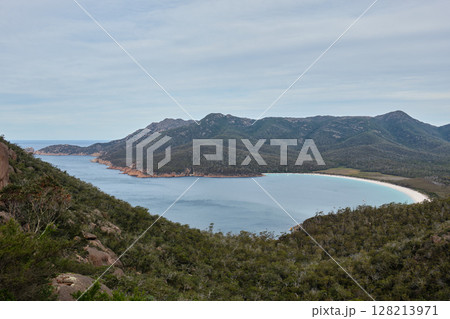 View from the Wineglass Bay Lookout - Freycinet Peninsula View from the Wineglass Bay Lookout - Freycinet Peninsula 128213971