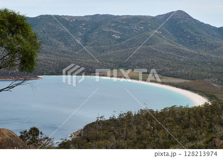 View from the Wineglass Bay Lookout - Freycinet Peninsula View from the Wineglass Bay Lookout - Freycinet Peninsula 128213974