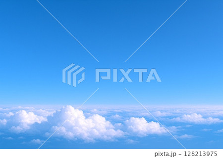 広々とした青い海と空の背景素材 広々とした青い海と空の背景素材 128213975