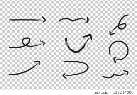 Pencil sketch style hand-drawn arrow icon set Pencil sketch style hand-drawn arrow icon set 128214000