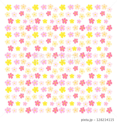 かわいいコスモスのパターンイラスト 128214115