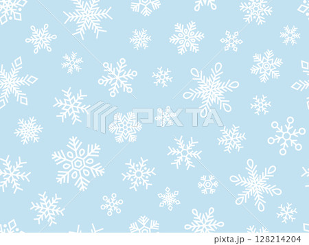 白い雪の結晶のパターン背景 128214204