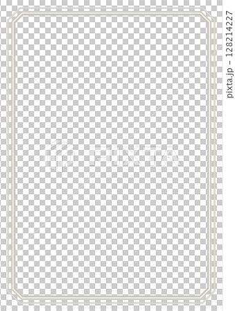 シンプルモダン銀色フレーム枠イラスト素材　メタル額縁　シルバーグレー色背景白バックpng 128214227