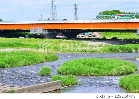 小倉堰下流の眺め 関越道 思川 栃木市 小倉堰下流の眺め 関越道 思川 栃木市 128214475