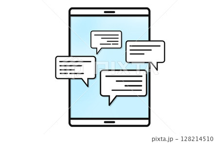 チャットアプリの吹き出しメッセージアイコン チャットアプリの吹き出しメッセージアイコン 128214510