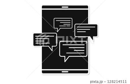 チャットアプリの吹き出しメッセージアイコン 128214511