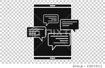 チャットアプリの吹き出しメッセージアイコン 128214511