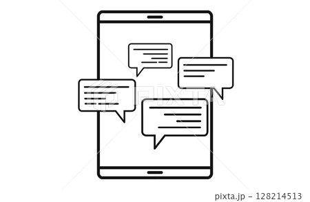 チャットアプリの吹き出しメッセージアイコン 128214513