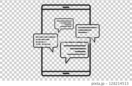 チャットアプリの吹き出しメッセージアイコン 128214513