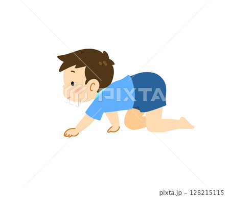 いぬ歩きをする男の子 128215115