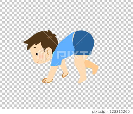 男孩像熊一樣走路 男孩像熊一樣走路 128215260