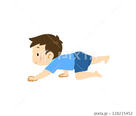 わに歩きをする男の子 わに歩きをする男の子 128215452