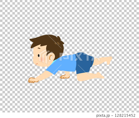 わに歩きをする男の子 わに歩きをする男の子 128215452