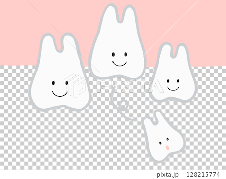 上排牙齒替換和拔除:帶有主要線條的可愛人物插圖 上排牙齒替換和拔除:帶有主要線條的可愛人物插圖 128215774