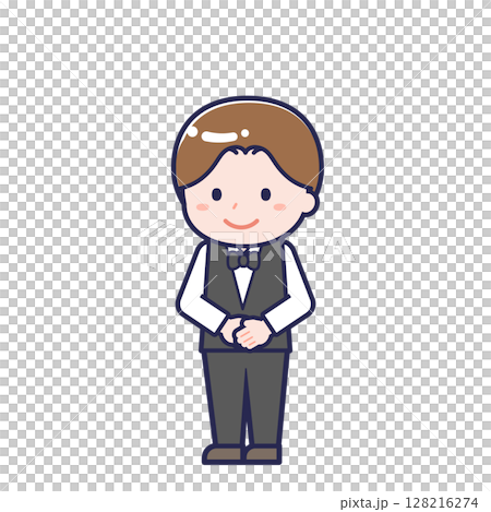 配膳係/ななめ/男性 01 配膳係/ななめ/男性 01 128216274