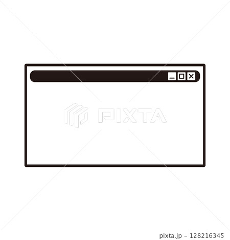 パソコンのウインドウ風のイラスト パソコンのウインドウ風のイラスト 128216345
