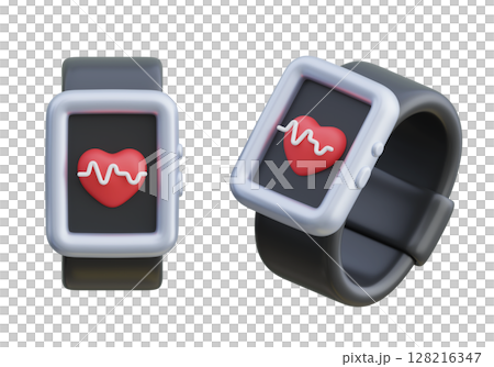heart rate screen smart watch 3D Icon 128216347