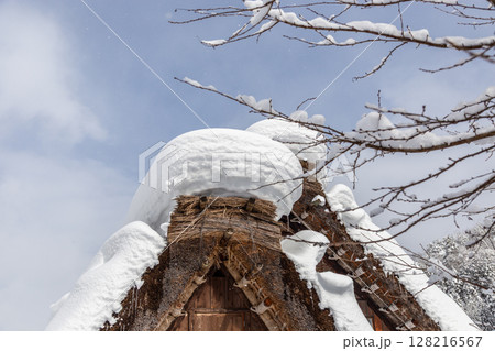 雪に覆われた冬の世界文化遺産 白川村(白川郷) 岐阜県 :1月 雪に覆われた冬の世界文化遺産 白川村(白川郷) 岐阜県 :1月 128216567