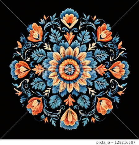 an AI Image Generator, Detailed Floral Pattern 128216587
