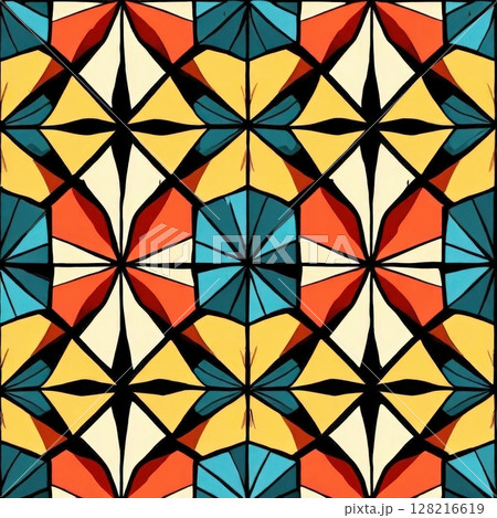 an AI Image Generator, Colorful Abstract Geometric Pattern With Symmetrical an AI Image Generator, Colorful Abstract Geometric Pattern With Symmetrical 128216619