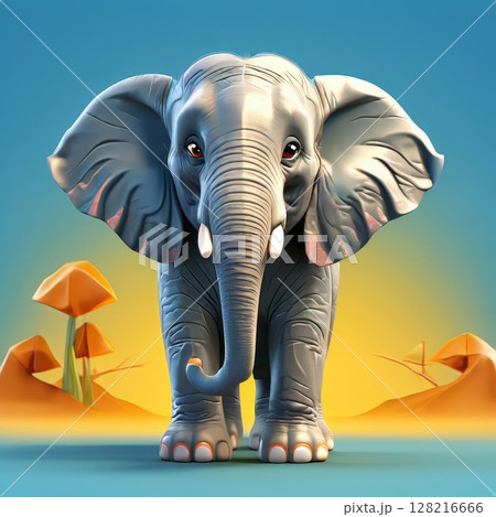 an AI Image Generator, Adorable Cartoon Elephant i 128216666