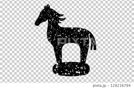 Horse stamp illustration, black 128216784