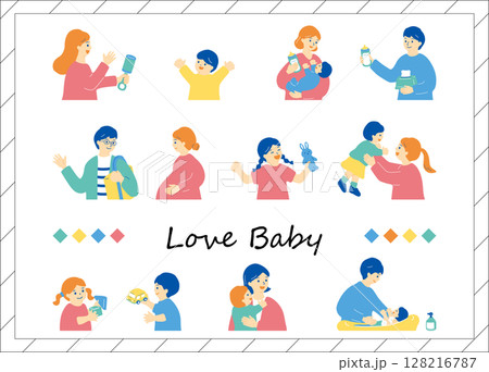 家族の育児 128216787