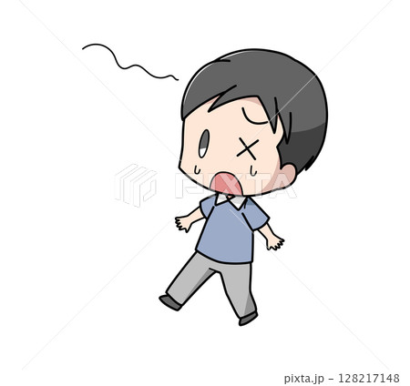 めまいでふらつく男性のイラスト 128217148